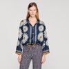 Camisa de seda con flores