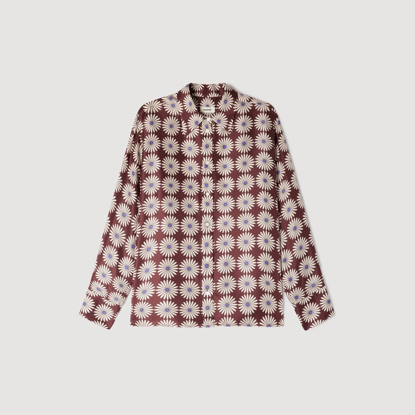 Camisa de seda con estampado floral
