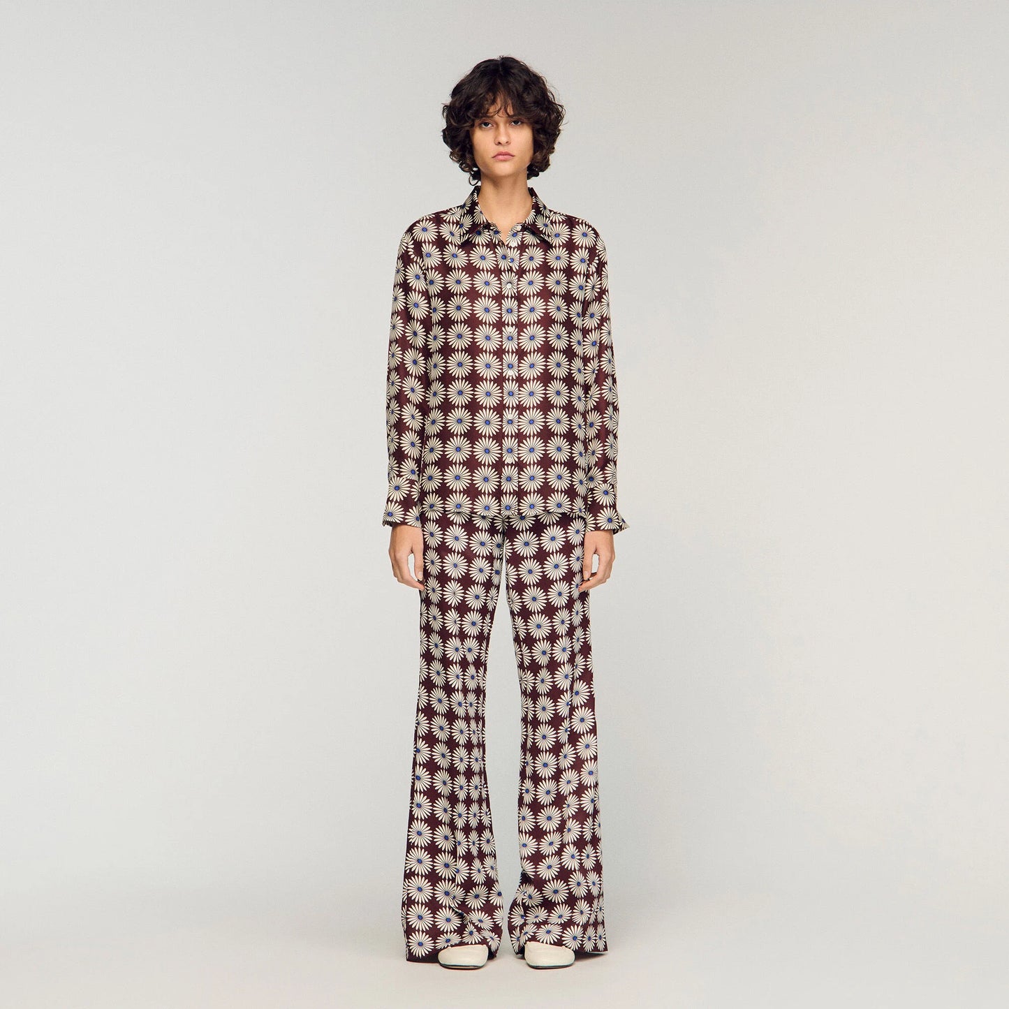 Camisa de seda con estampado floral