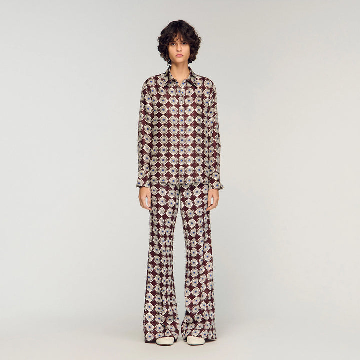 Camisa de seda con estampado floral