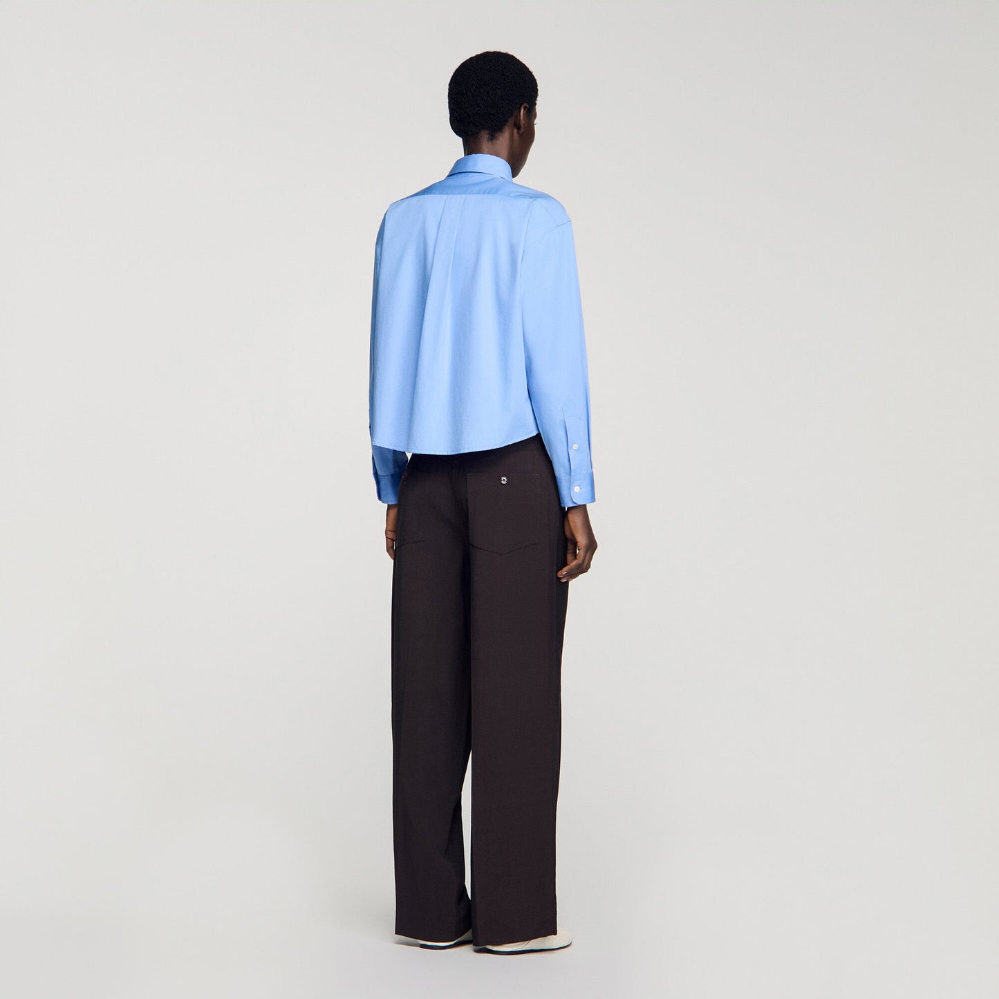Camisa corta algodón con zip y logo