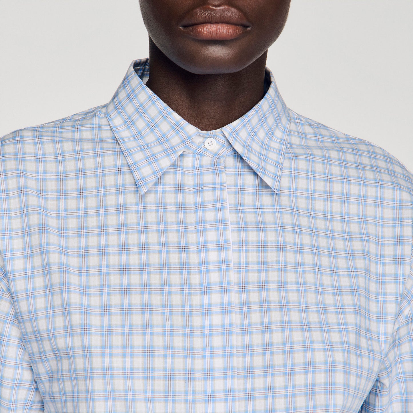 Camisa corta de cuadros