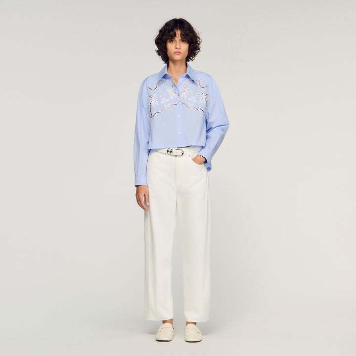 Camisa de algodón bordada