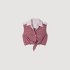 Camisa corta de algodón a rayas