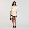Camisa corta bordada con flores