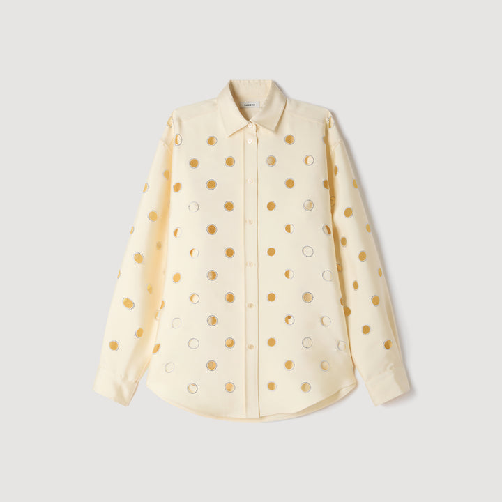 Camisa calada con strass