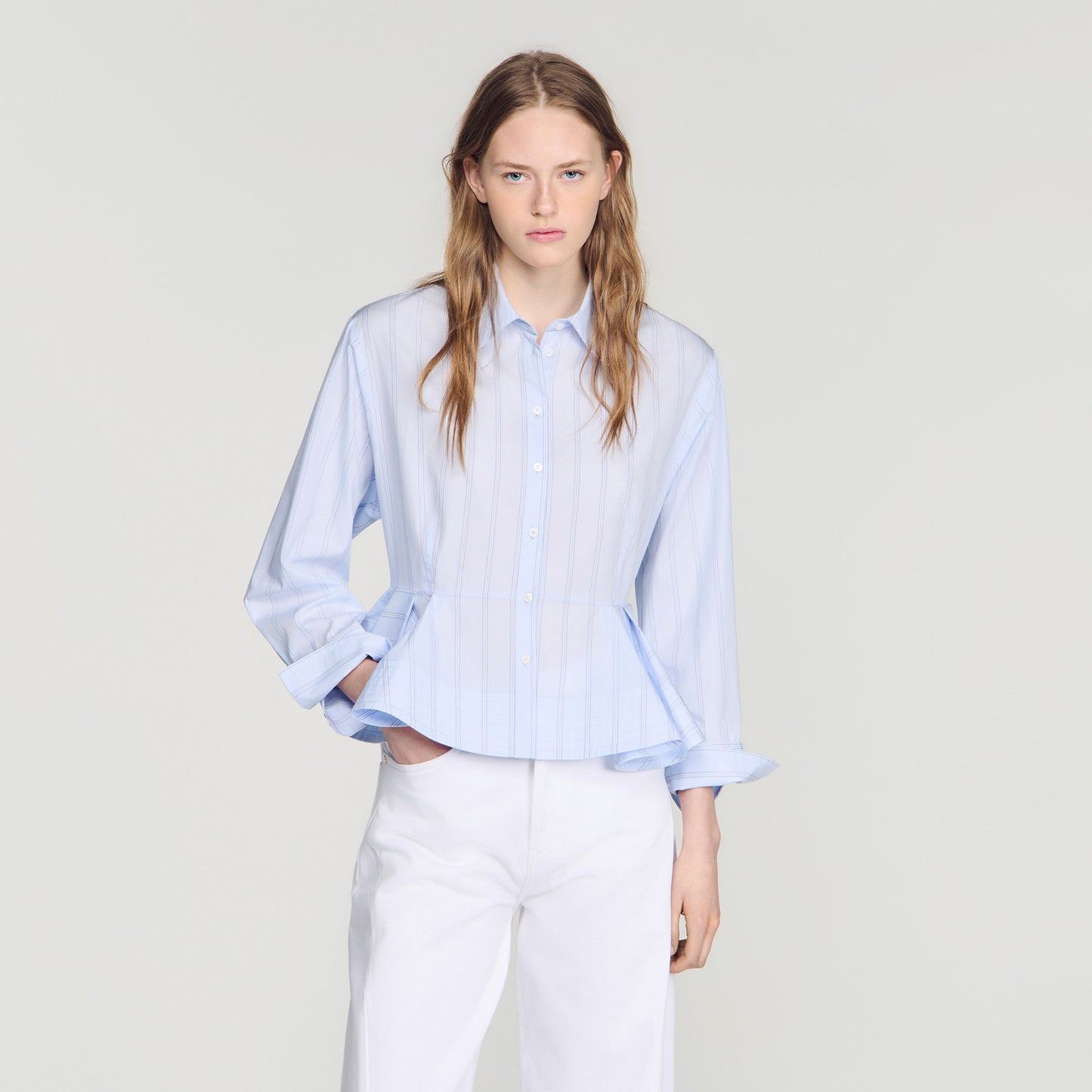 Camisa peplum a rayas