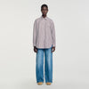 Camisa oversize a rayas con strass