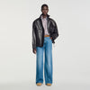 Camisa oversize a rayas con strass
