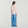 Camisa a rayas con cuello lazo