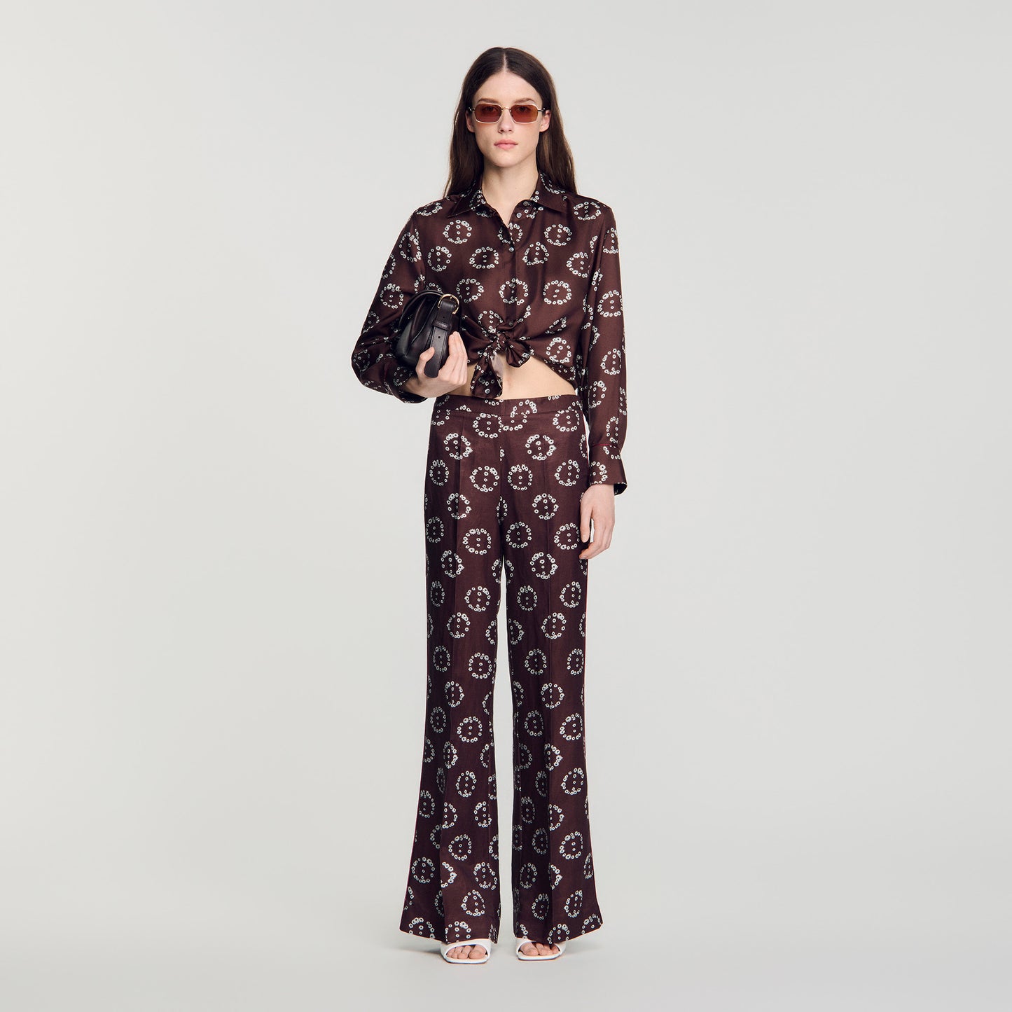 Camisa de seda con estampado floral