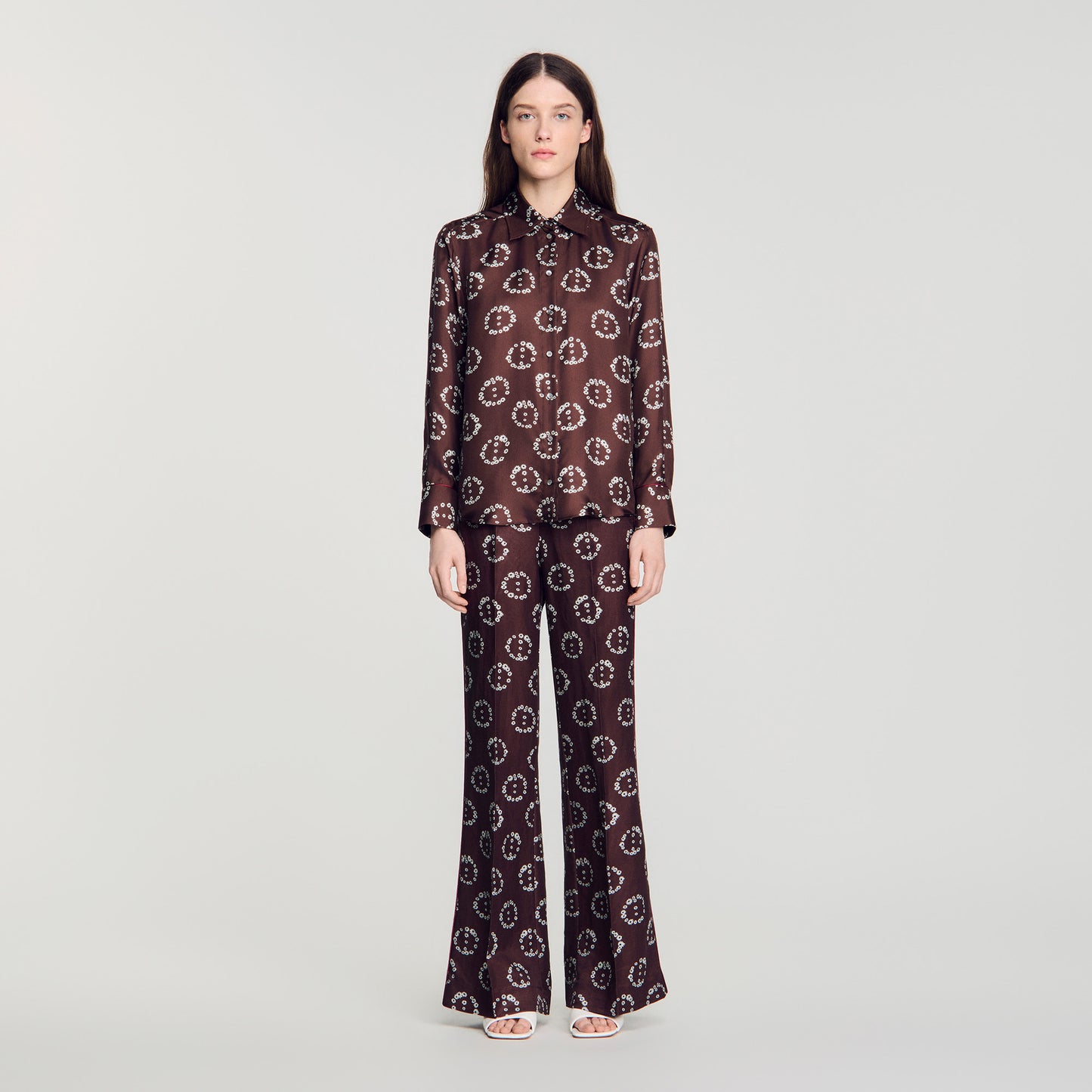 Camisa de seda con estampado floral