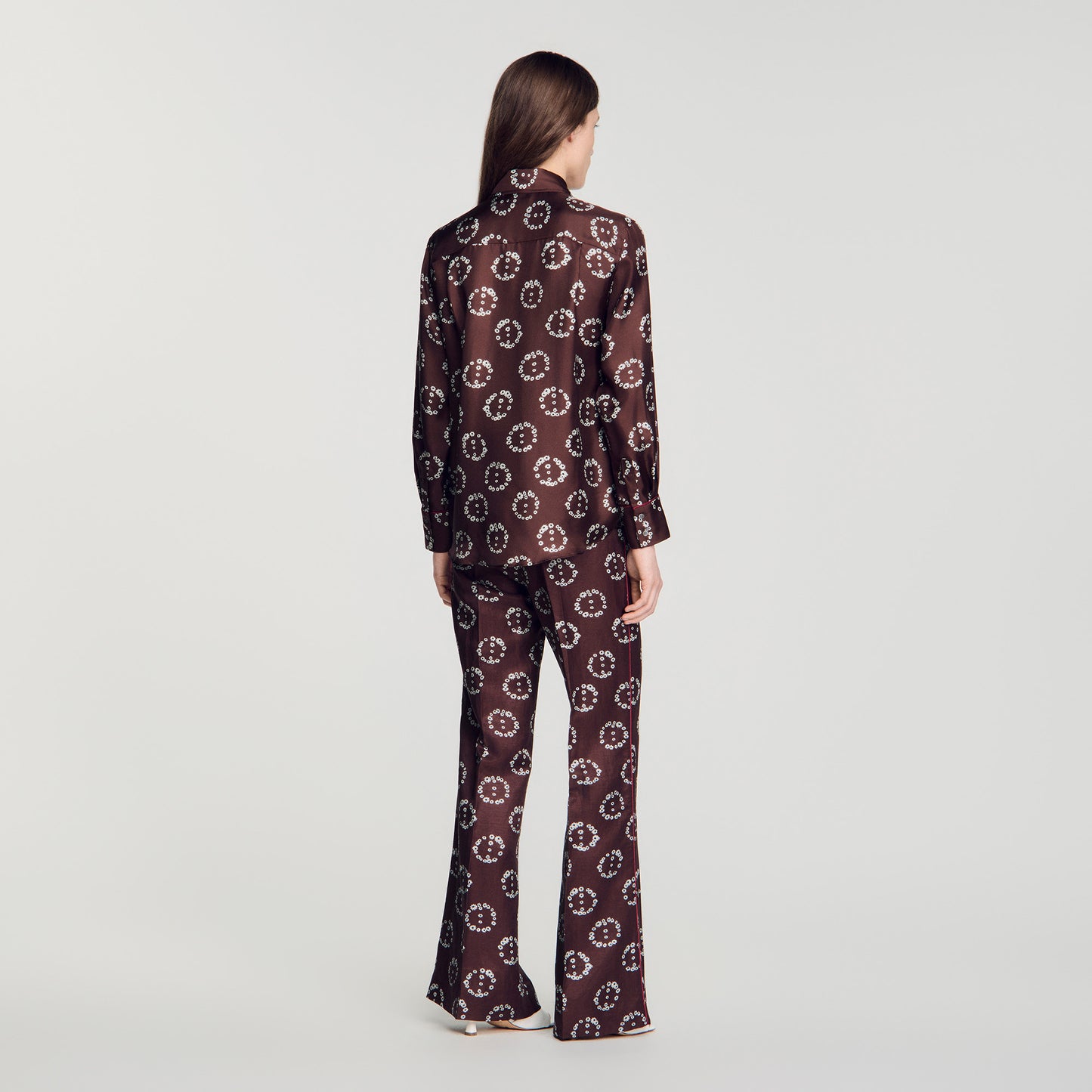 Camisa de seda con estampado floral