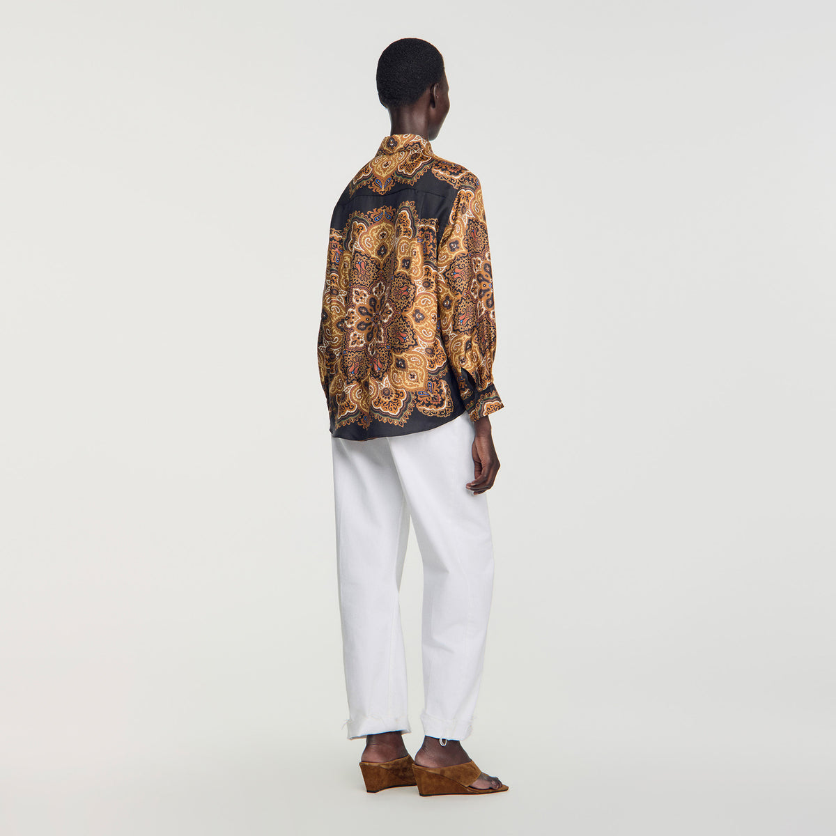 Camisa de seda estampado pañuelo