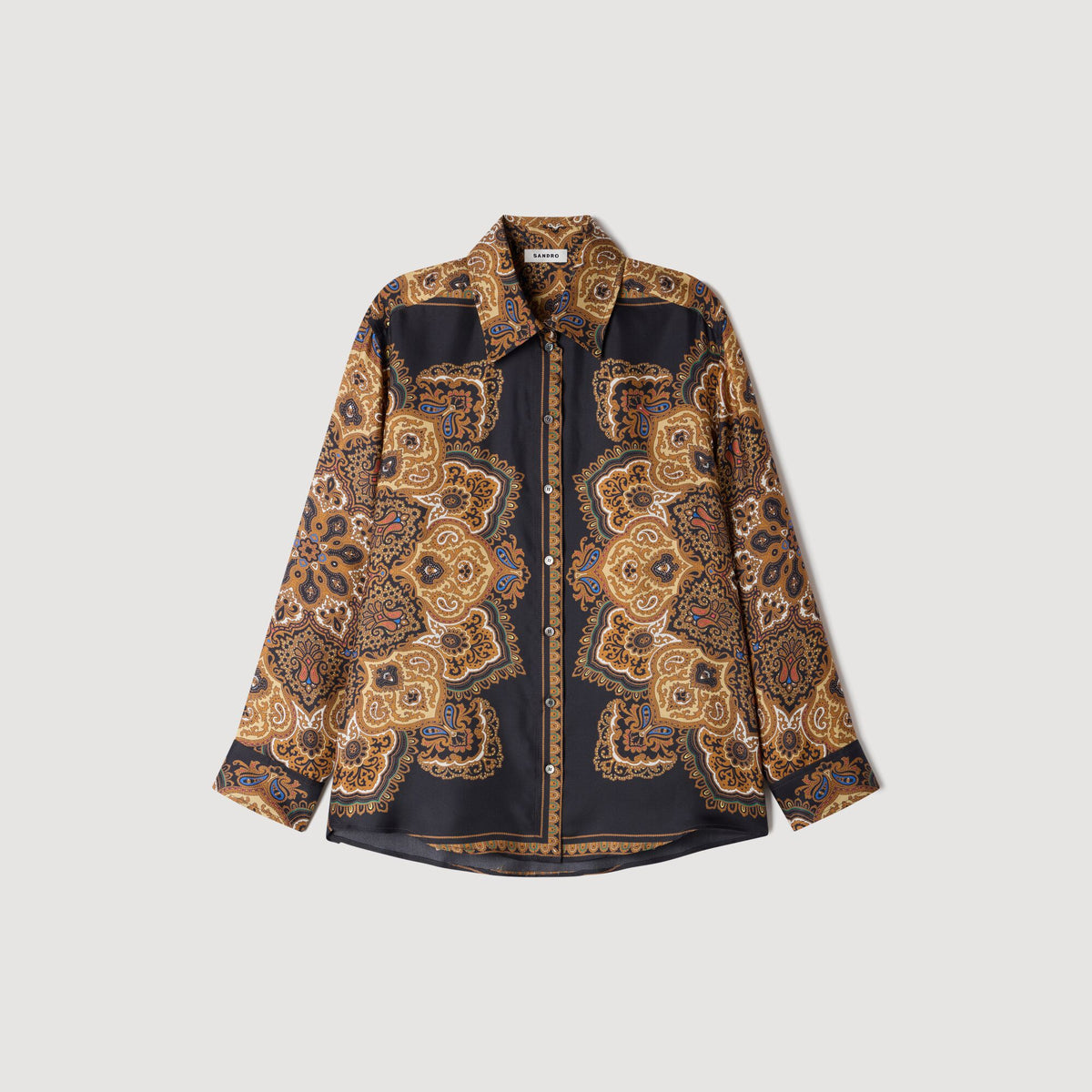 Camisa de seda estampado pañuelo