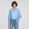 Camisa satinada con detalle joya
