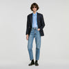Camisa satinada con detalle joya