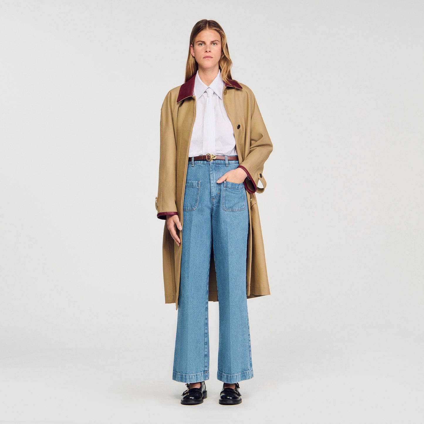 Vaquero ancho de talle alto