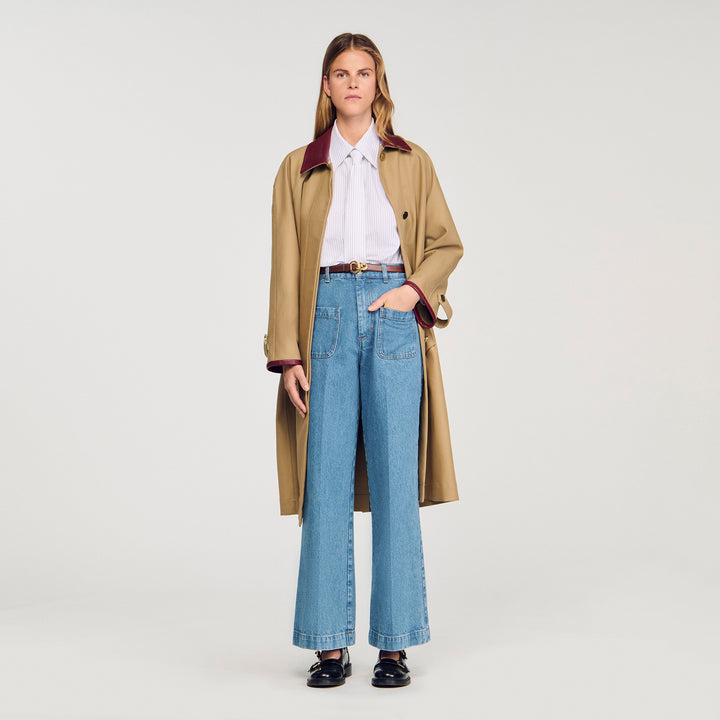 Vaquero ancho de talle alto