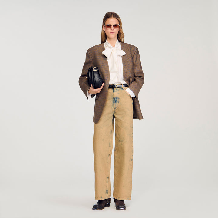 Vaquero ancho desteñido