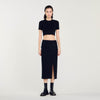 Falda midi de tweed