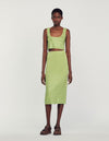 Falda midi sublimada con strass