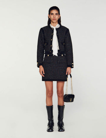 Falda de punto texturizada