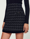 Falda corta de tweed pata de gallo