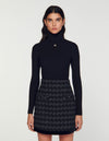 Falda corta de tweed pata de gallo