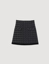Falda corta de tweed pata de gallo