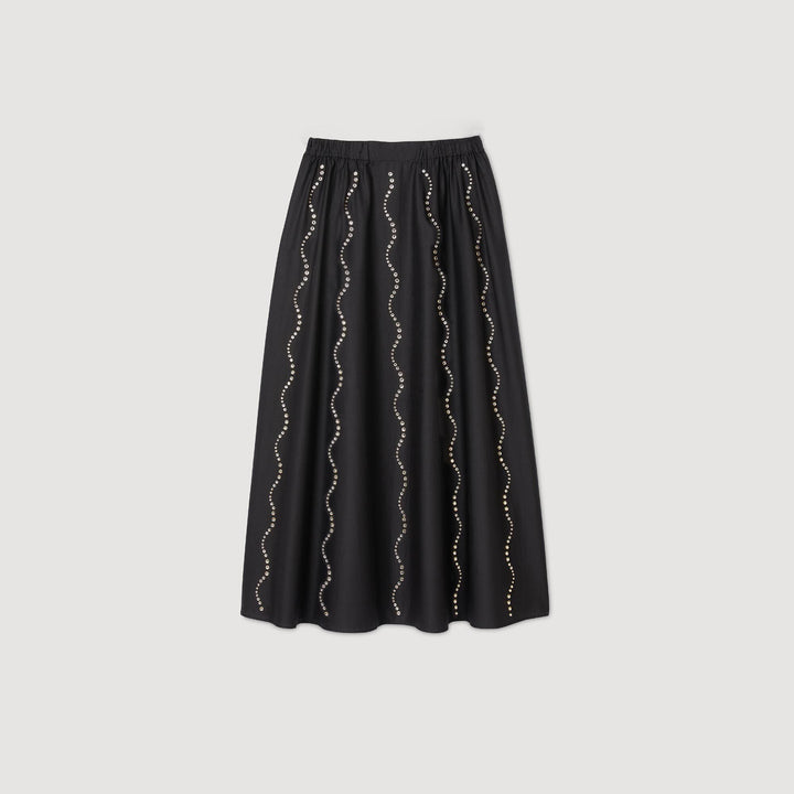 Falda larga con strass