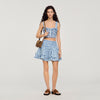 Falda corta de lino vichy