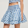 Falda corta de lino vichy