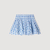 Falda corta de lino vichy