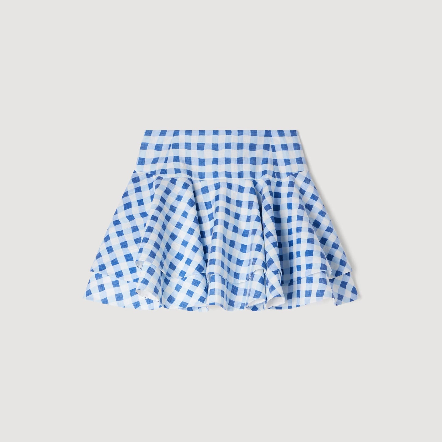 Falda corta de lino vichy
