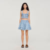 Falda corta de lino vichy