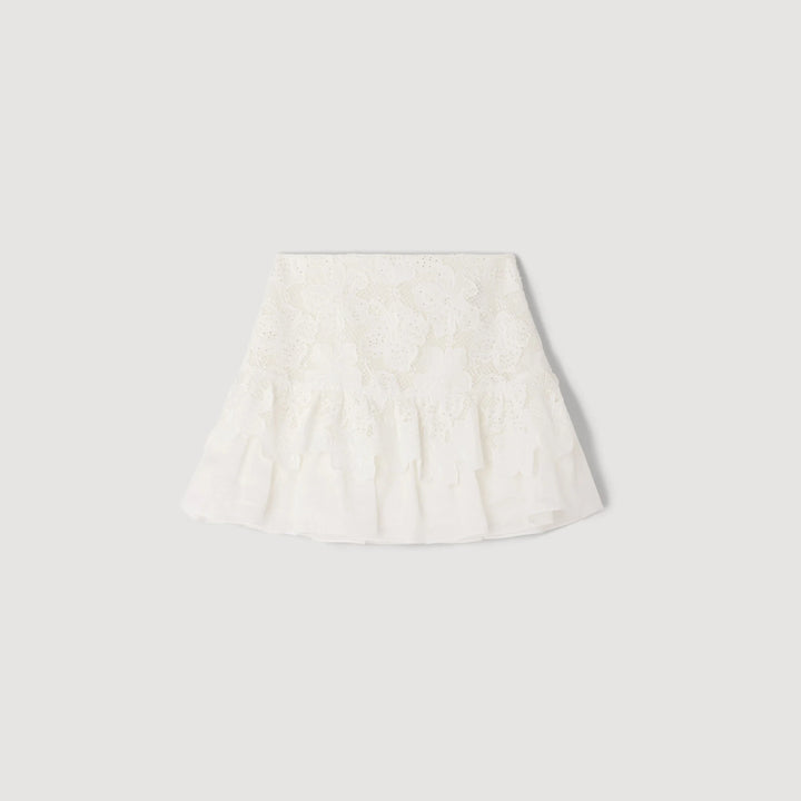 Falda corta de guipur