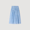 Falda larga vichy de lino