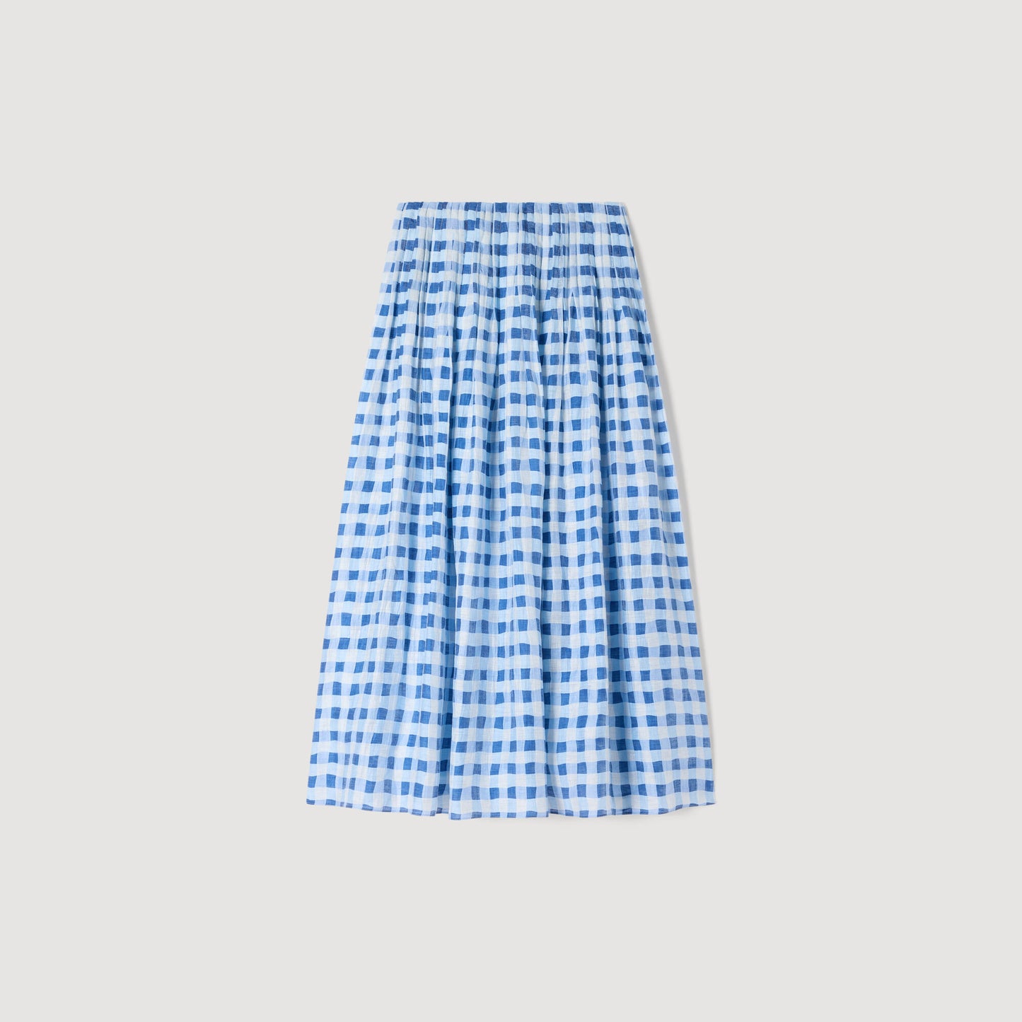 Falda larga vichy de lino