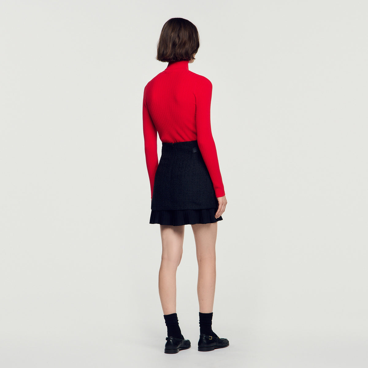 Falda de tweed 2 en 1