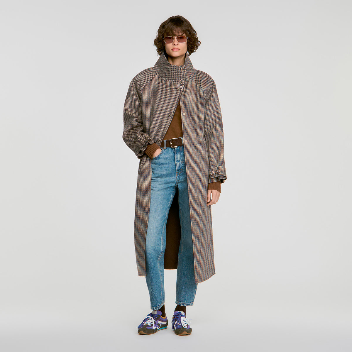 Abrigo oversize a cuadros