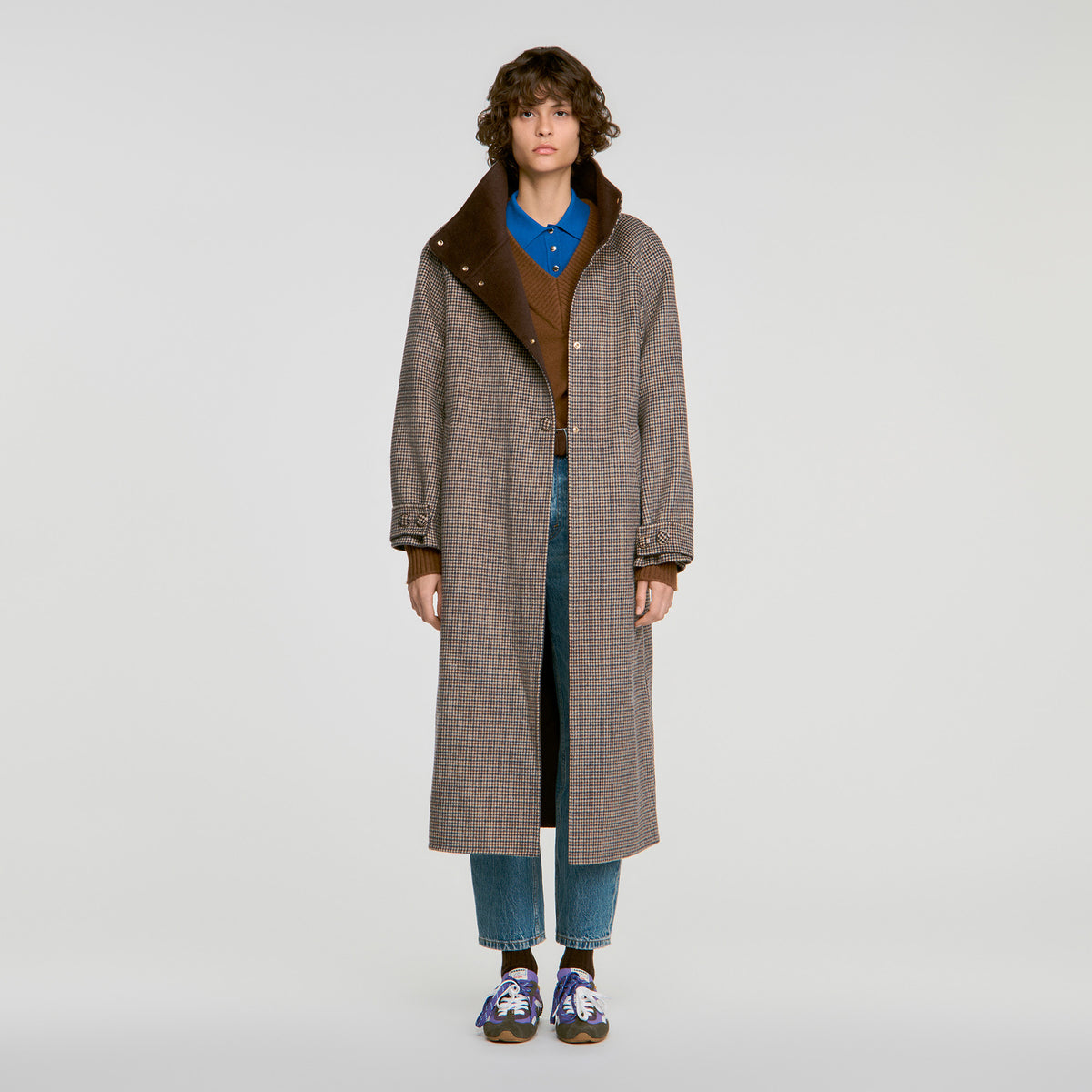 Abrigo oversize a cuadros