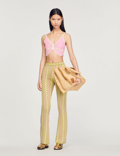 Pantalón de punto con motivos