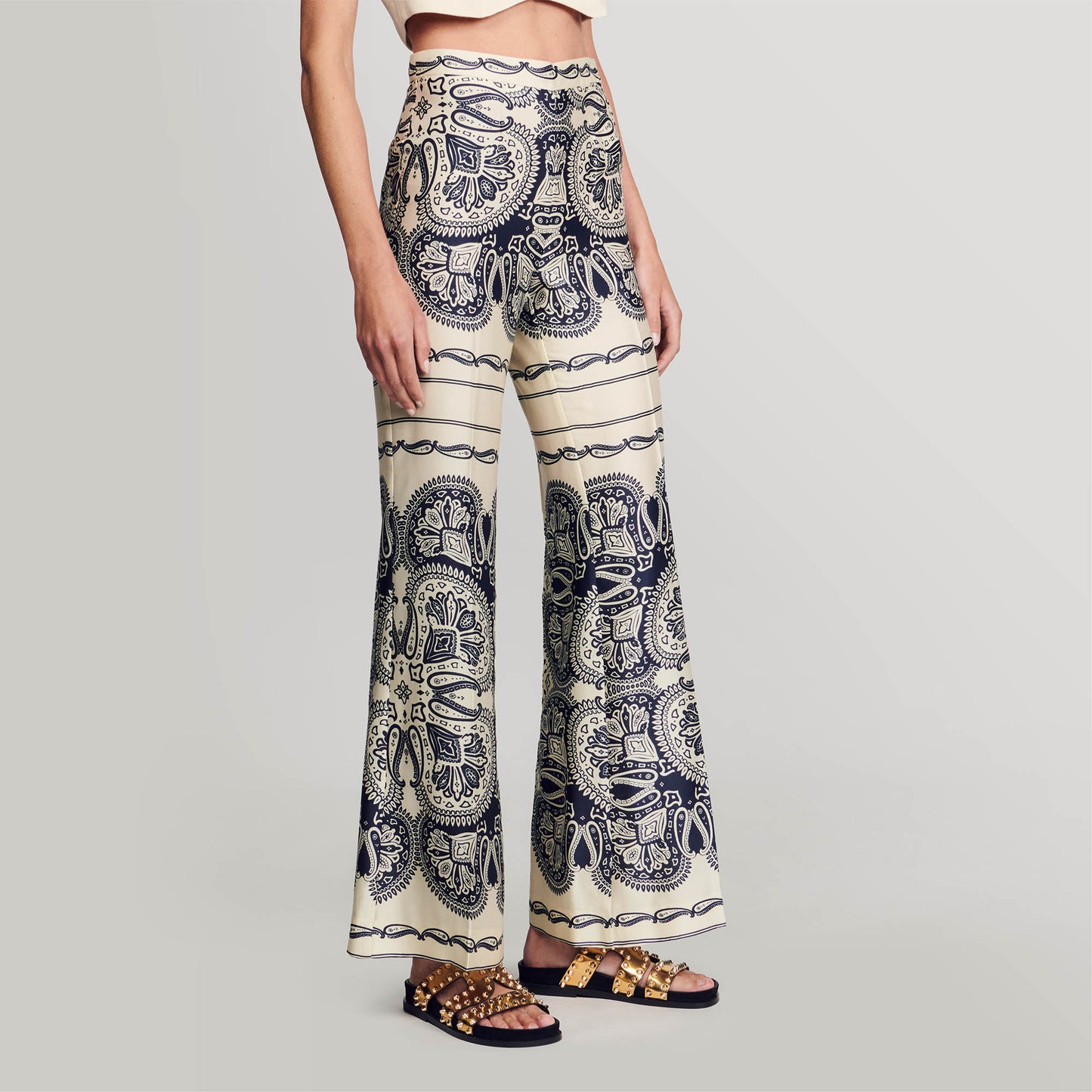 Pantalón fluido estampado