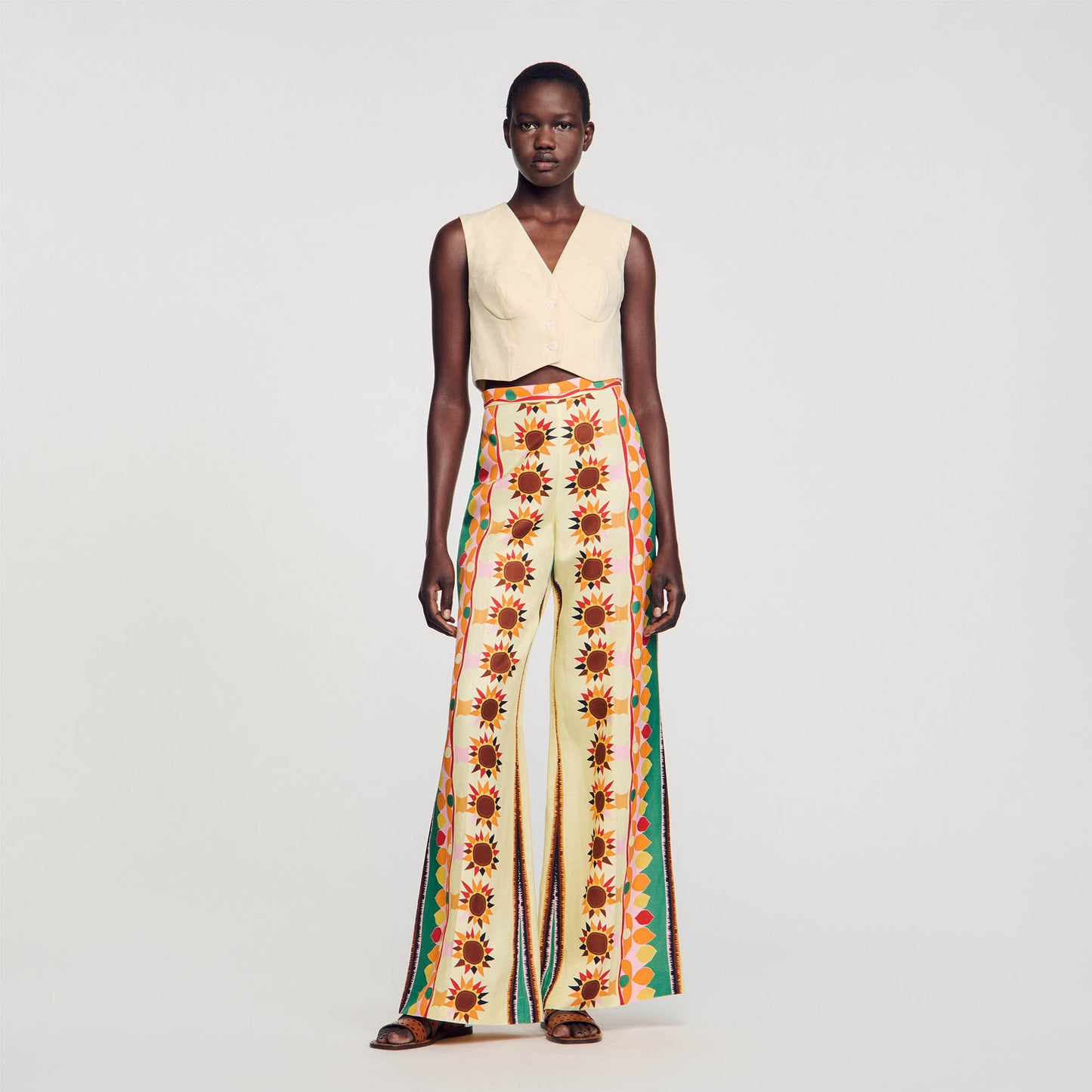 Pantalon Acampanado Estampado Sandro Pantalón Acampanado Estampado