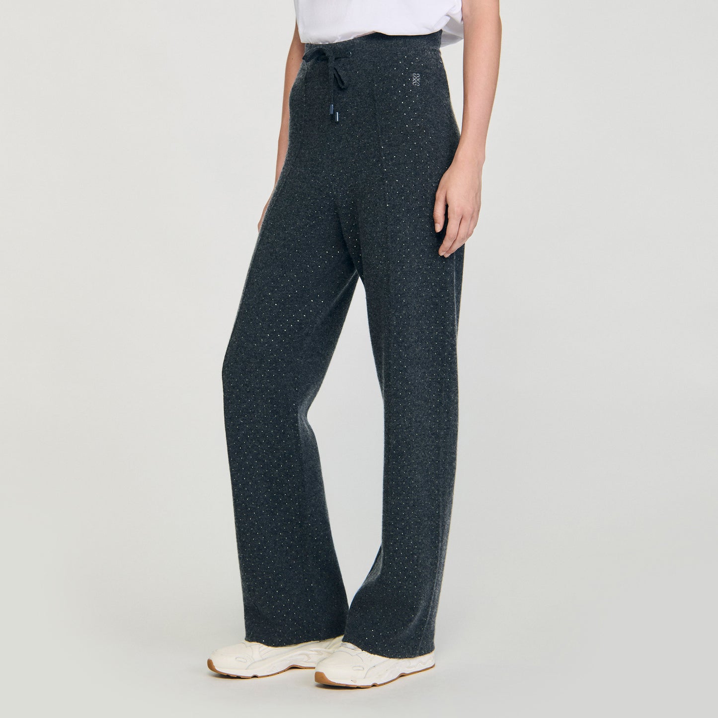 Pantalón de punto con strass