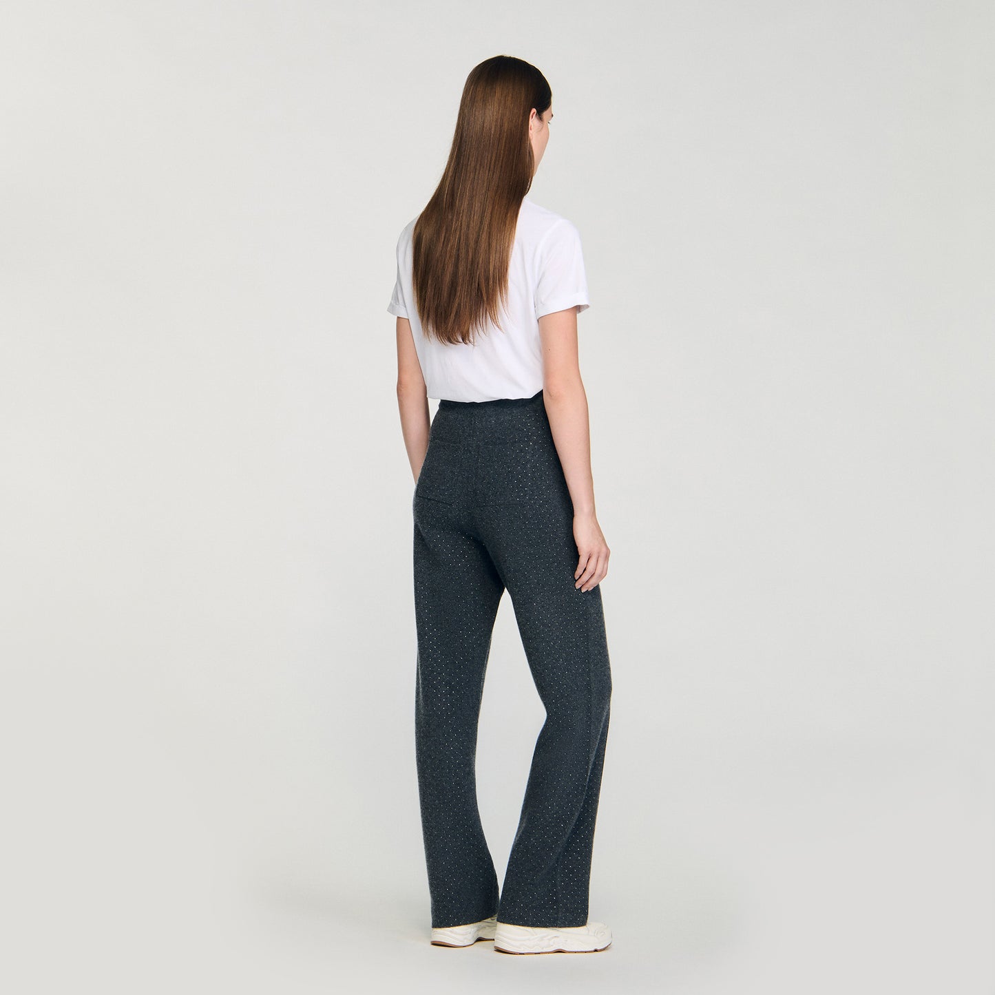 Pantalón de punto con strass