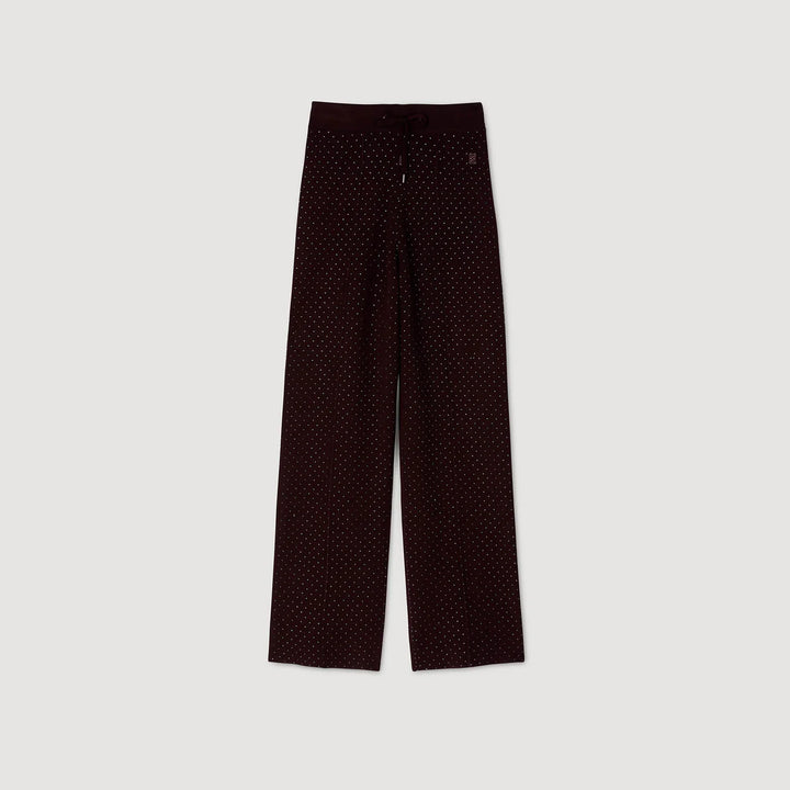 Pantalón de punto con strass