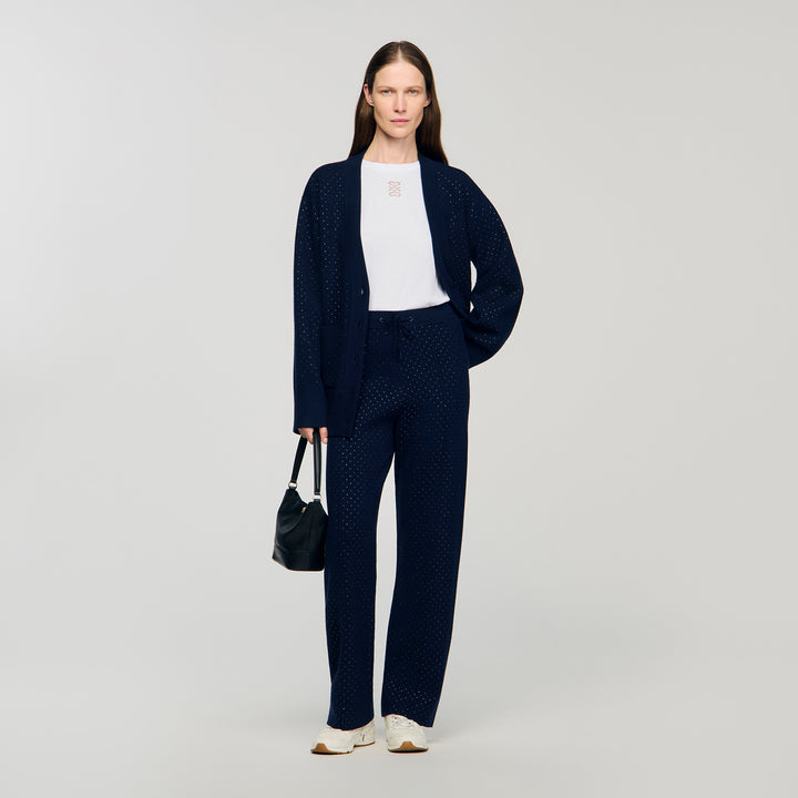 Pantalón de punto con strass