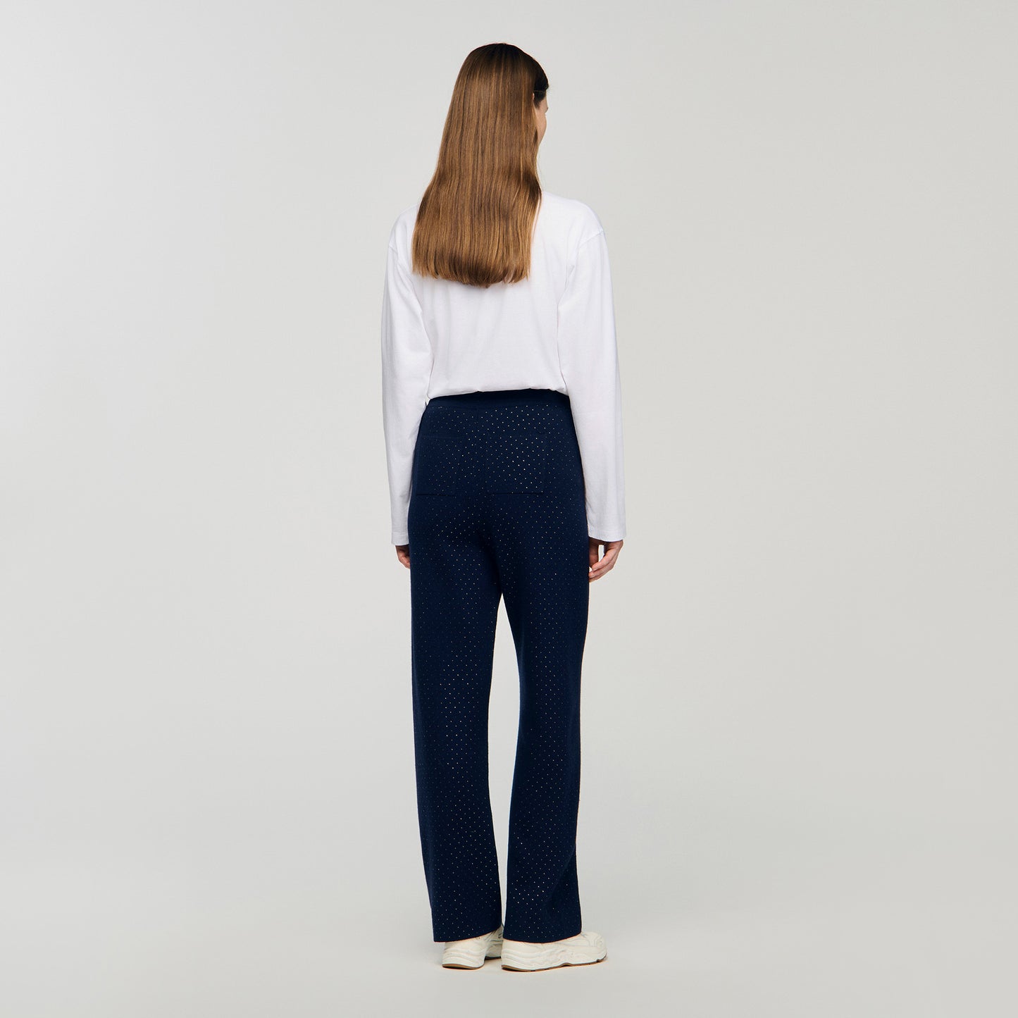 Pantalón de punto con strass